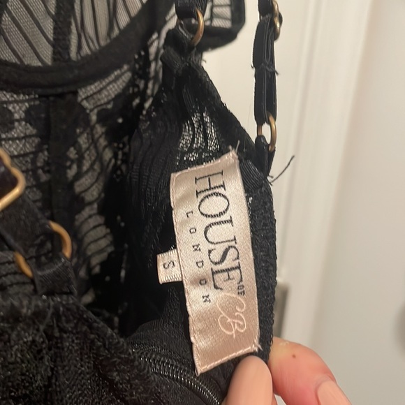 House of CB Black Lace Mini Dress with Undergarment. Size small, never worn. - Picture 5 of 6